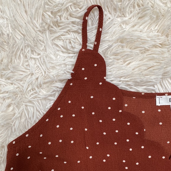 E & M Polka Dot Scalloped Cami 💗 Rust & White - Picture 5 of 12